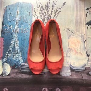 Cole Haan low wedge peep toe Nike Air sole